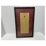 Framed Newspaper Editorial, June 1996