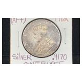 1912 Great Britain-India Silver Rupee World Coin
