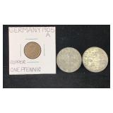 (3) Germany World Coins: 1905 A 1 Pfennig, (2)