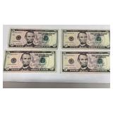 ^Currency (4) 2017-A $5 *Star* Federal Reserve