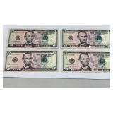 Currency (4) 2021 $5 *Star* Federal Reserve Notes