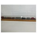 HO Scale Model Train Set with Wood Base