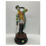Polychrome Painted Knight Figure on Round Base