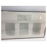 Framed Print of 1857 Letter, 24x40