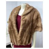 Blonde Mink Stole with Embroidered Lining
