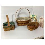 Longaberger Basket Set with Liners and Ornaments