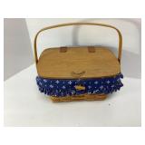 Longaberger Basket with Wooden Lid and Liner