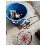 Bucket of Assorted Tools with Metal Wheel