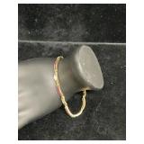 14 kt Gold Bracelet With Red Enamel Accents