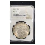 1885 NGC MS 62 Silver Morgan Dollar