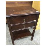 Wooden Two-Drawer Side Table