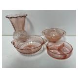 Pink Depression Glass Tableware