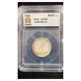 1936 ICG AU53 Silver Australia Shilling