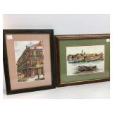 Framed Architectural Watercolor Prints