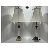 Marble Base Table Lamps with Shades