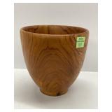 Turned Wood Bowl with Natural Grain Pattern