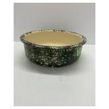 Green and White Enamelware Basin