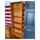 Tall Wooden Bookshelf with Six Shelves