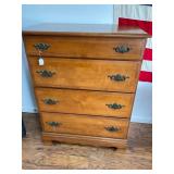 Four-Drawer Wood Chest with Brass Handles