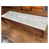 5-Foot Marble Top Bench with Wooden Base