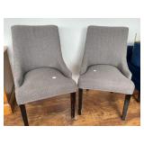 Upholstered Gray Side Chairs with Nailhead Trim