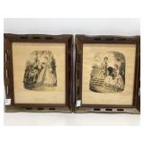 1862 La Mode Illustree Prints in Wood Frames