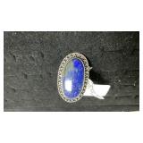 German Silver Size 9 Lapis Ring
