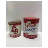 Two Vintage Potato Chip Tins