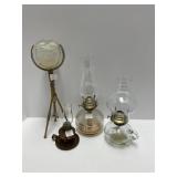 Oil Lamps and Tripod Glass Decoration