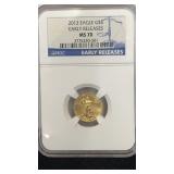 GOLD 2013 1/10 Oz NGC MS70 American Gold Eagle $5