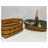 Two Longaberger Baskets with Liners and Inserts