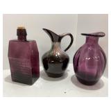 Three Decorative Glass and Ceramic Items