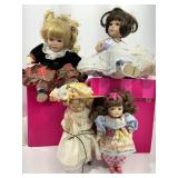 4 Marie Osmond Porcelain Dolls with Boxes