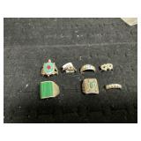 Metal Rings with Gemstone Inlays