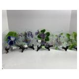 Five 9ï¿½ Glass Plates with Floral Designs