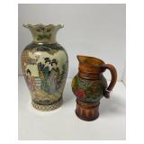 Decorative Ceramic Vase and Pitcher Set