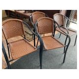 Four Wicker-Style Outdoor Chairs