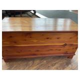 Knotty Pine Cedar Chest with Key, 17x39x19