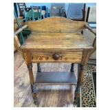 Wooden Washstand with Drawer and Lower Shelf