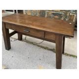 Wood Writing Desk with Built-in Power Strip