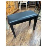 Black Faux Leather Upholstered Bench