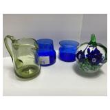 Glass Pitchers and a Gibson Apple Paperweight