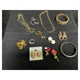 Costume Jewelry Including Brooches and Earrings