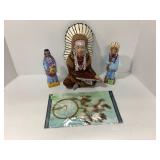 Painted Resin Native American Figures and Dreamcat