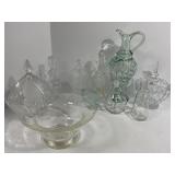 10pc Assorted Clear and Colored Glassware Collecti