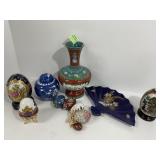 Decorative Ceramic Assortment with Cloisonnï¿½ Eggs