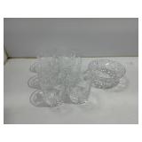 Cut Glass Tumblers and Matching Bowl