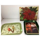 Holiday Trays and Floral Wall Art Set