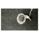 German Silver Size 8 Amethyst Ring