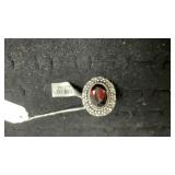 German Silver Size 7 Garnet Ring